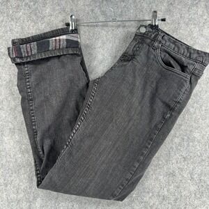 PrAna Jeans Womens 4 Gray Charcoal Wash Straight Leg‎ Flannel Lined Thermal